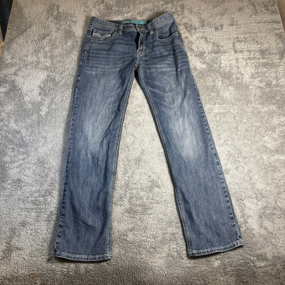 Rock and Roll Denim Revolver Straight Slim Straight Leg Jeans Blue 31x32